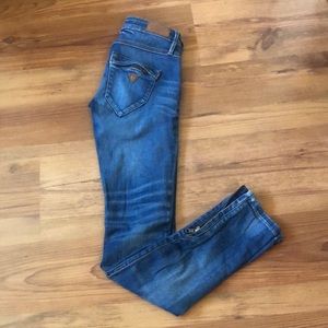 Guess Skinny Jeans Zip Detail Size 24 Ripped